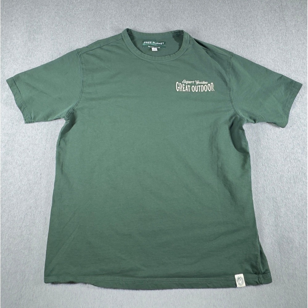 Free Planet S Relaxed Shirt Mens Small Hunter Green Tee Short‎ Sleeve Graphic - Picture 2 of 5